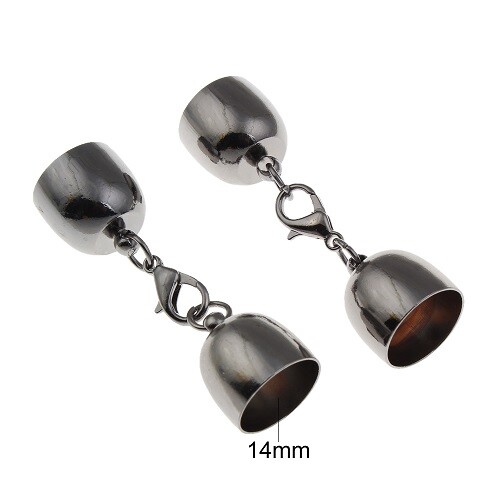 ENDKAPPEN HÜLSEN + KARABIN VERSCHLUSS SET für LEDER KORDEL STOFF SCHMUCK /164 - Bild 12 von 17