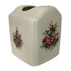 VB Athena California Pottery Rose Rhapsody Tissue Box Cover Pink Cottagecore