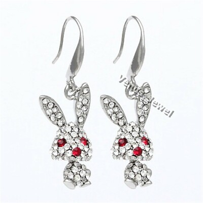 Dangle Earrings Swarovski Bunny Earrings Fashion Shiny Zircon
