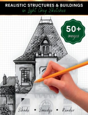 Arts - Realistic Structures  Buildings in Light Grey Sketches  Archit - X555z