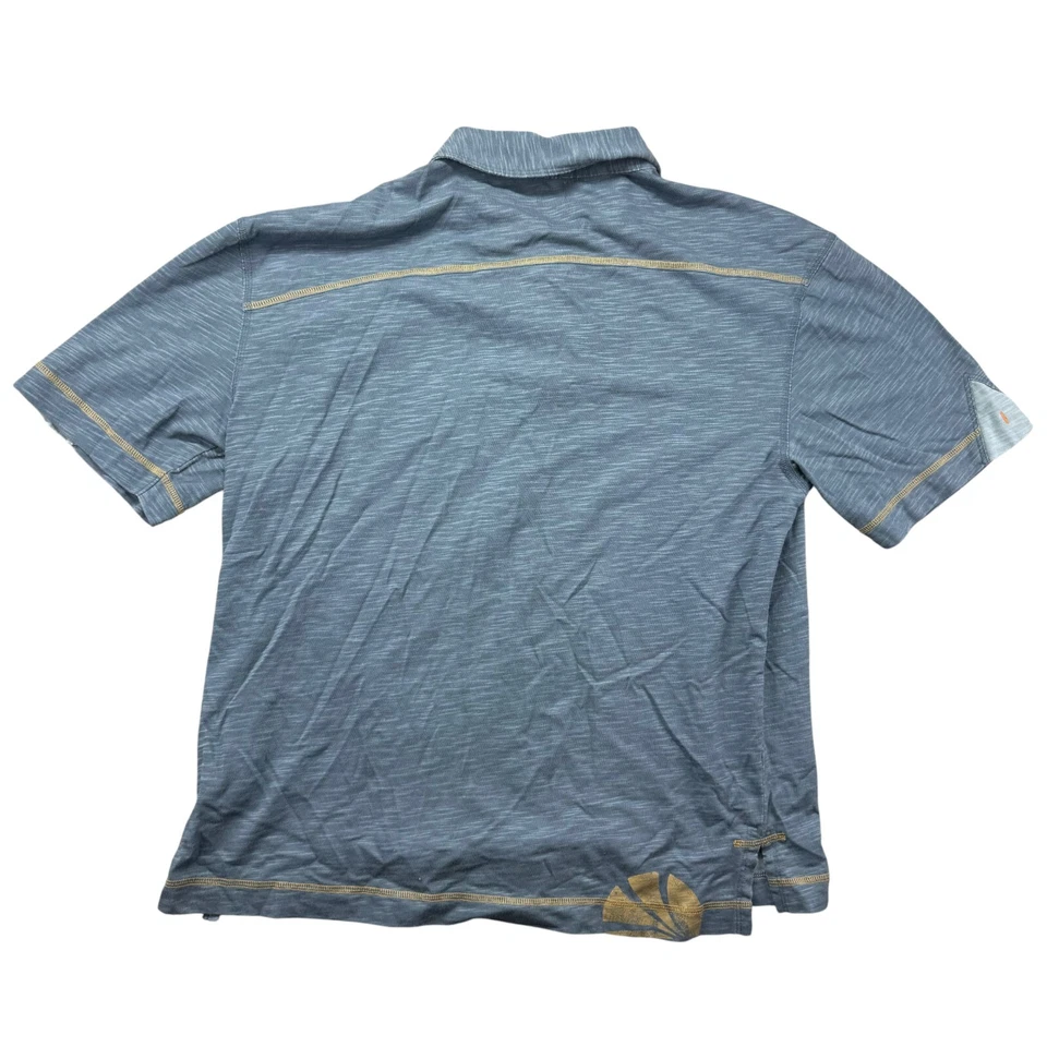 Camisa polo masculina Crocs azul média manga curta casual algodão bolso externo - Imagem 2 de 4