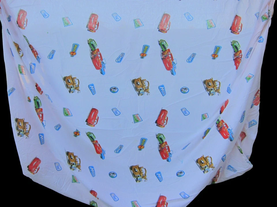 Disney Pixar World of Cars Dbl 2009 sábana ajustable completa tela cortadora defectuosa 54x75 Foto 2 de 4