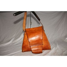 Vintage Handmade Leather Purse Shoulder Bag Initials "b C" One Of A Kind