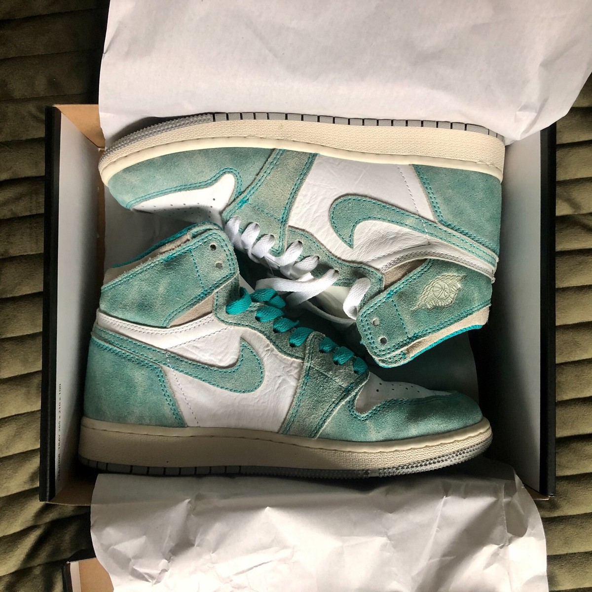 Air Jordan 1 Retro High Turbo Green 4.5Y IN ORIGINAL BOX ONLY WORN TWICE eBay