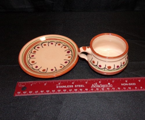 SELTENE mexikanische Keramik Becher und Teller Set Ton Handarbeit Glasur Tasse Keramik Tasse. - Bild 8 von 8