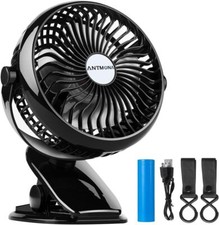 Portable Clip on Rechargeable Stroller Fan with 360 Degree Rotation