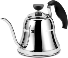 Gooseneck Pour Over Tea Kettle Food Grade Stainless Steel Small 28oz Silver