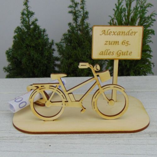 Damen E-Fahrrad Geldgeschenk - Gutschein Wunschname Personalisiert aus Holz - Bild 1 von 4