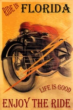 Motorcycle Bike Enjoy The Ride in Florida Sunshine State Vintage Poster FREE S/H