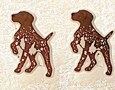 Pointer Dog Pointing Teeny Tiny Flat Acrylic Post Stud Earrings Jewelry