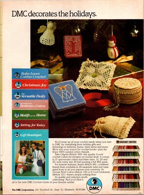 DMC Original Vintage Print Ad Decorates the Holidays