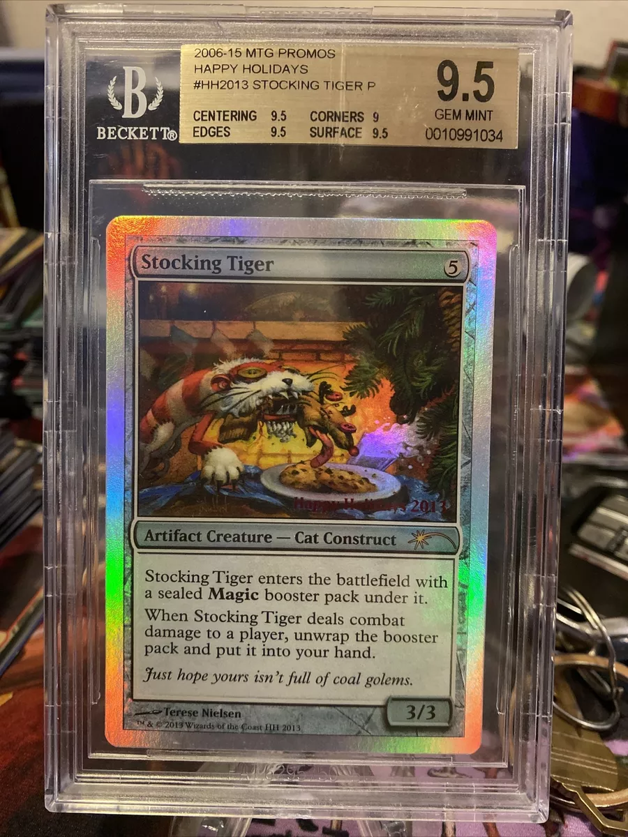 2013 MTG Magic the Gathering Card Stocking Tiger Foil Holiday Promo BGS 9.5