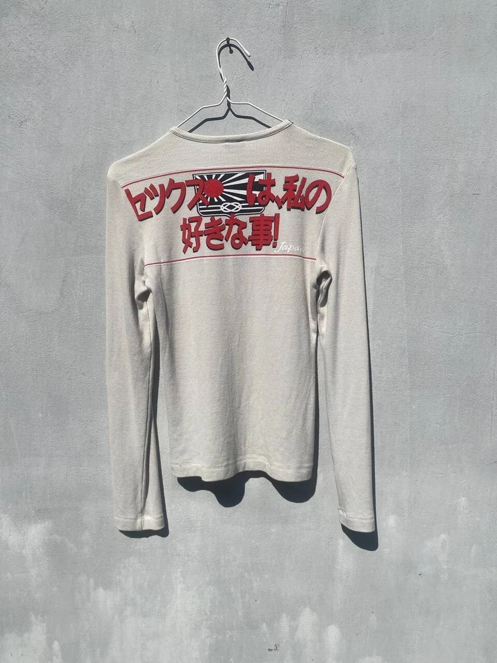 Raro Lujo Dolce&Gabbana Slim Manga Larga Camiseta Japonesa Grande Logo y2k Talla M Foto 2 de 4