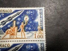 Monaco 1964, Variety  Wipe Stamp 636, Space New MNH Stamps Variety