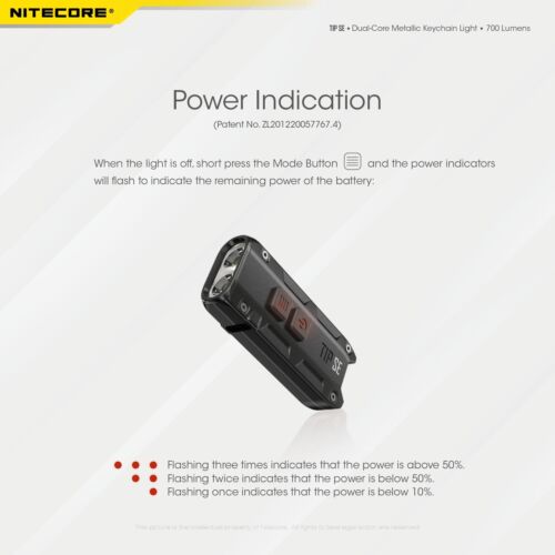 Nitecore TIP SE compact 700 lumen USB-C rechargeable keychain light - Picture 11 of 12