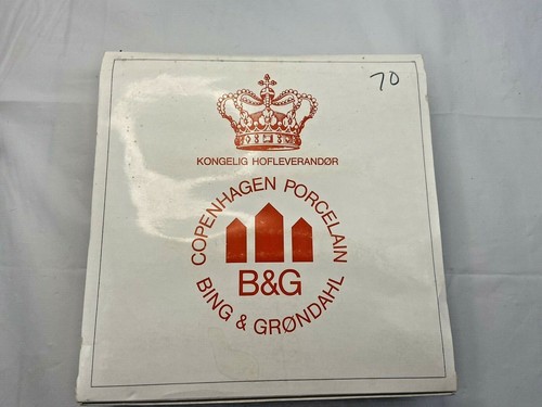Bing Grondahl Blue & White 1970 Jule After 7" Plate Phesants in the Snow w/Box - Picture 7 of 7