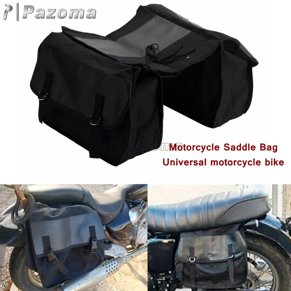 Alforja de lona impermeable para motocicleta Harley Suzuki Kawasaki Yamaha Honda Foto 2 de 4