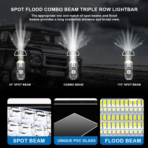 20'' LED Light Bar Spot Flood Driving Lamp Offroad 4WD SUV + Number Plate Wiring - Picture 9 of 12