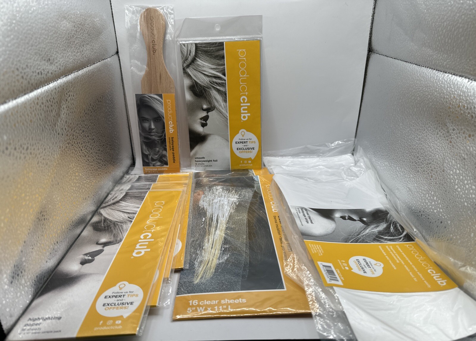 Product Club Assorted Highlighting Papers Lot & Balayage Paddle. New In Package