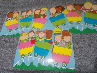 vintage Carson Dellosa laminated "Multicultural Kids" rollercoaster 72"x17"