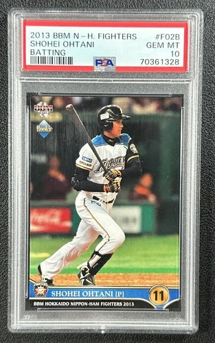 SHOHEI OHTANI PSA 10 2013 BBM N-H. FIGHTERS #F02B ROOKIE CARD RC BATTING GEM