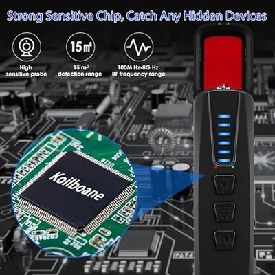 Koilboane Hidden-Camera Anti-Spy Camera Detector Bug Detector S500 - BLACK