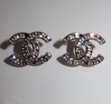 boucle d'oreille argentée Avec Strass Silver Earrings
