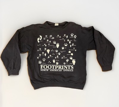 Vintage Footprints Of North American Animals Crewneck Glow In The Dark!