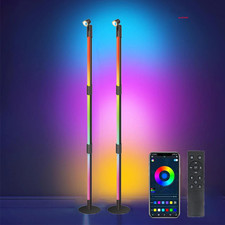 2  53" Smart LED Floor Lamp RGB Remote  APP Control Music Sync Corner Lighting