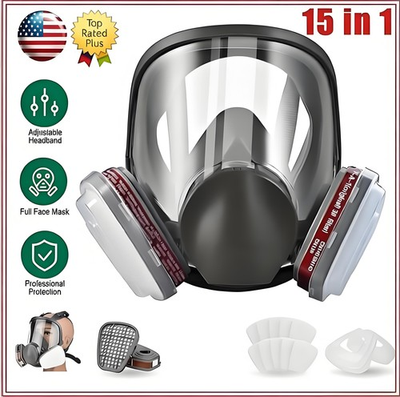 #ad Full Face Gas Mask Painting Spraying Respirator W Filters For 6800 Facepiece US $15.99