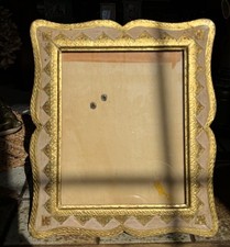 Handmade Handpainted Picture Frame Gold Pink 8  x 10  Photo , ITALY VTG