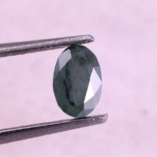 0.47Ct Green Oval Fancy Diamond Salt and Pepper Diamond for Custom Jewelry.