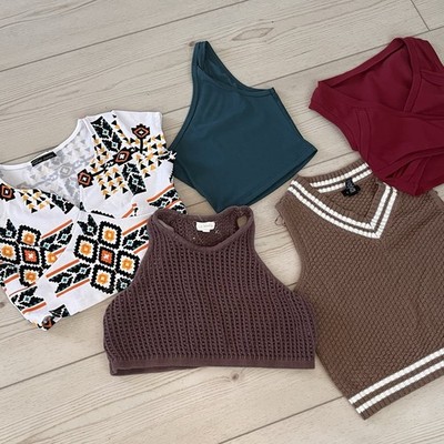 rue21 LA Hearts Niay Fashion Dazzle Cropped Knit Crochet Tops Lot for Women