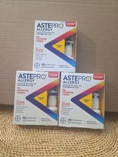 3 New Astepro Allergy Nasal Spray - 60 Metered Sprays Each Box Exp. 09/2028