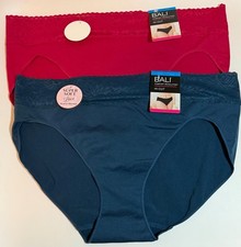 NWT 2 Bali Comfort Revolution DFMLHC Hi Cut Panties Asst. Colors Size 9/2XL