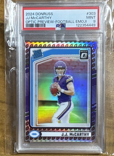 2024 Panini Donruss Rated Rookie J.J. McCarthy #303 Optic Football Emoji Prizm