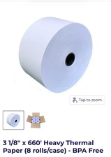 3 1/8” x 660’ Heavy Thermal Paper Rolls (8 Rolls/Case) – BPA Free
