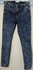 Jordache Girls' Blue Acid Wash Jeans Size 10 High Rise Skinny Stretch Denim