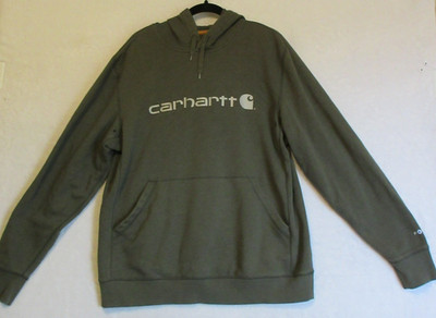 Carhartt Hoodie Adult Size Large Green Sweatshirt Kangaroo Pocket Long Sleeve