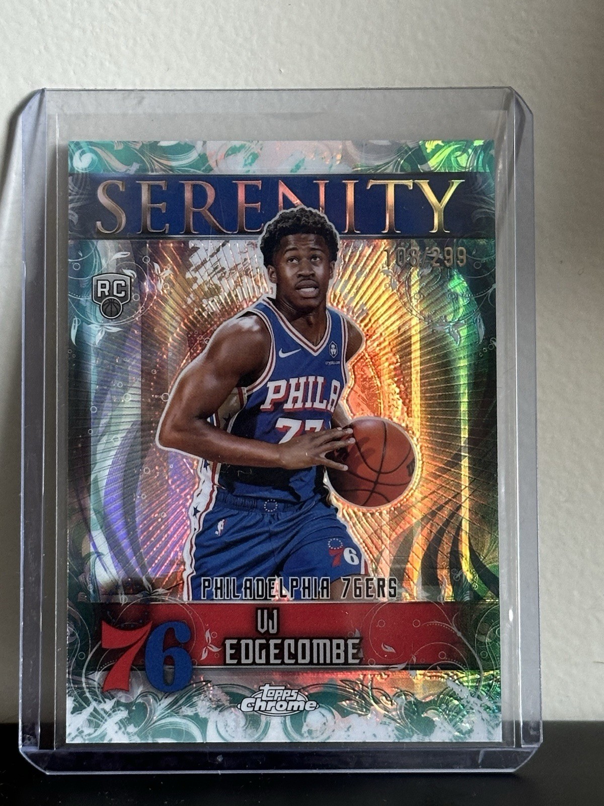 2025-26 Topps Chrome Vj Edgecombe #SY-13 Teal Refractor Serenity Rookie RC /299