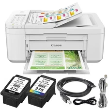 Canon PIXMA TR4720 Wireless All-in-One Printer White + USB A Male - B Male Cable
