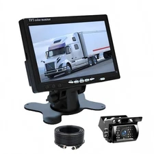 7'' LCD Monitor + Backup Camera Kit for Reversing, Night Vision, Truck/RV