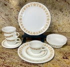 16 pc Vtg Pyrex Corelle BUTTERFLY GOLD Svc for 4 Dinnerware