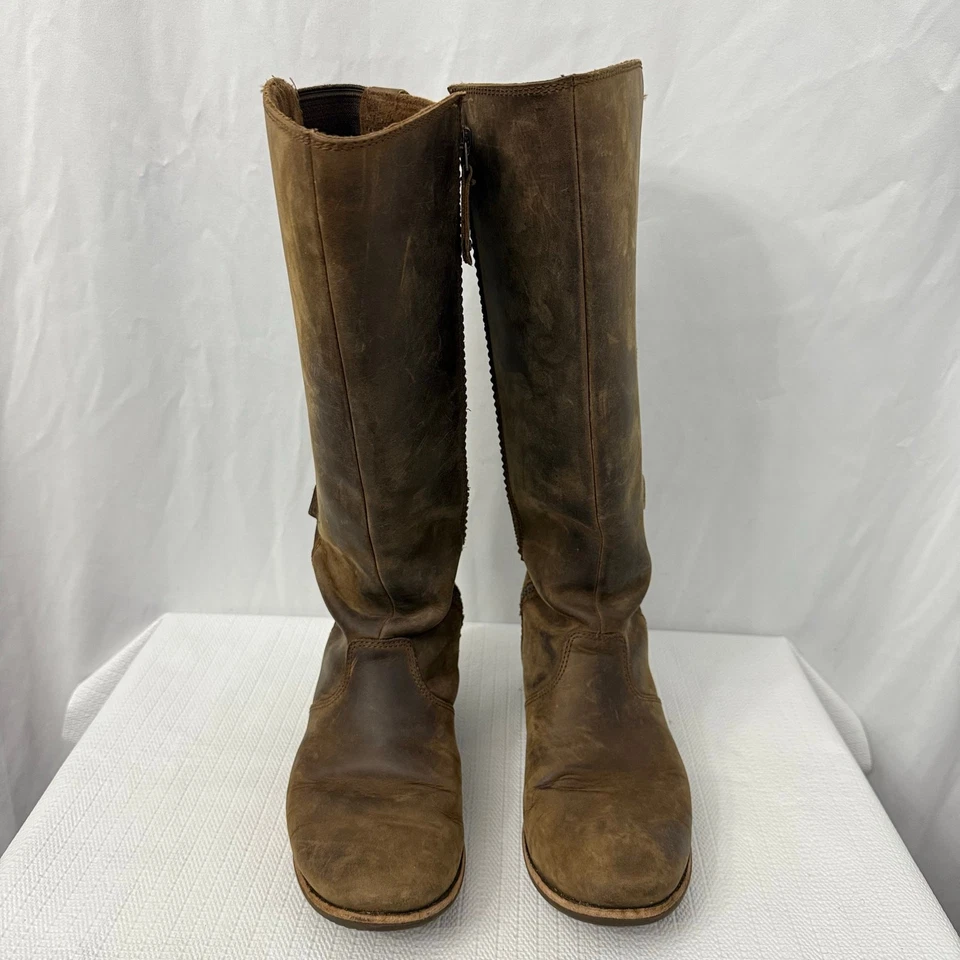 Teva Ellery Botas Altas Mujer Talla 7 Cuero Impermeable Cremallera Montar Marrón Foto 4 de 4