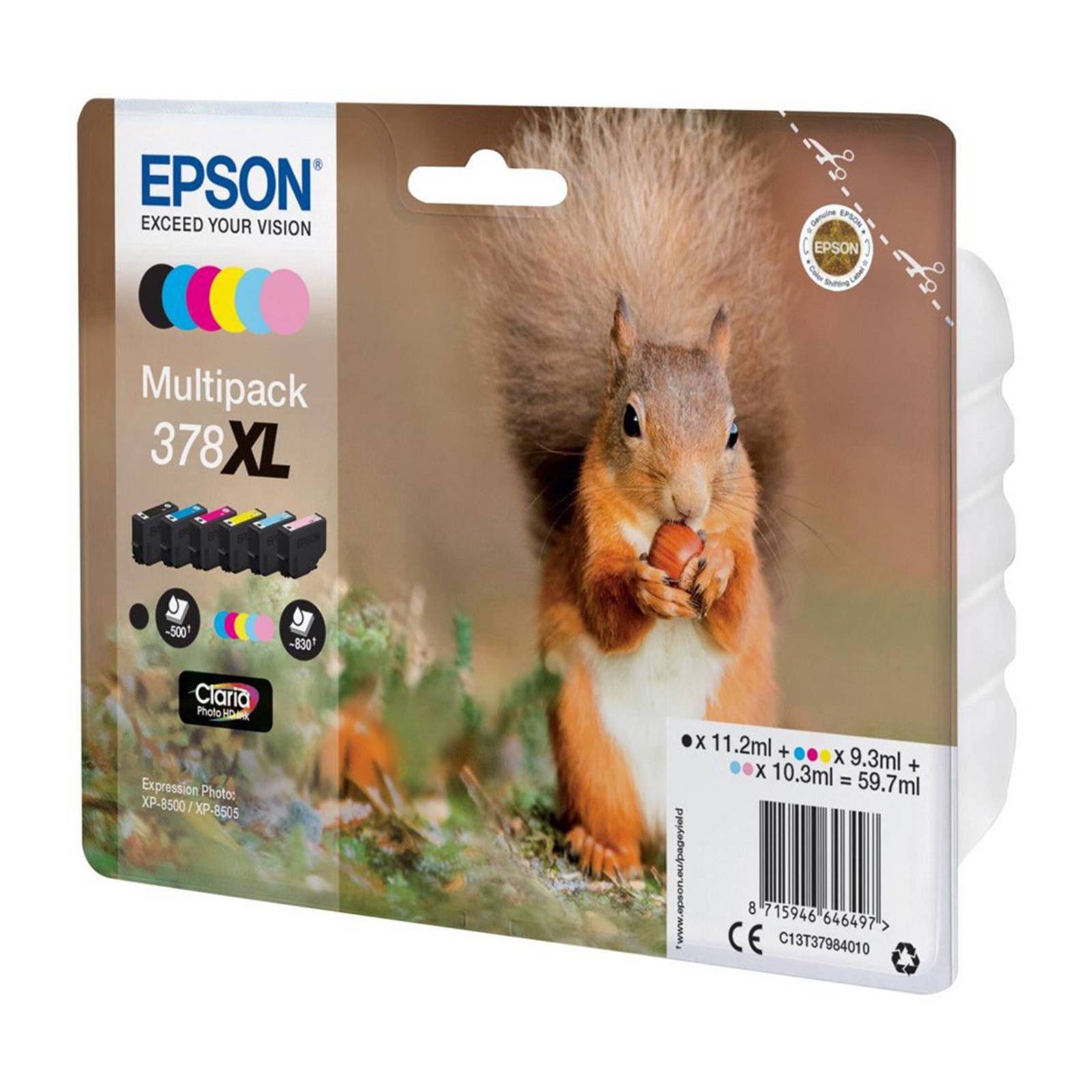 Epson 378XL Squirrel Claria Photo HD Ink Cartridge High Yield CMYKLt - Image 4
