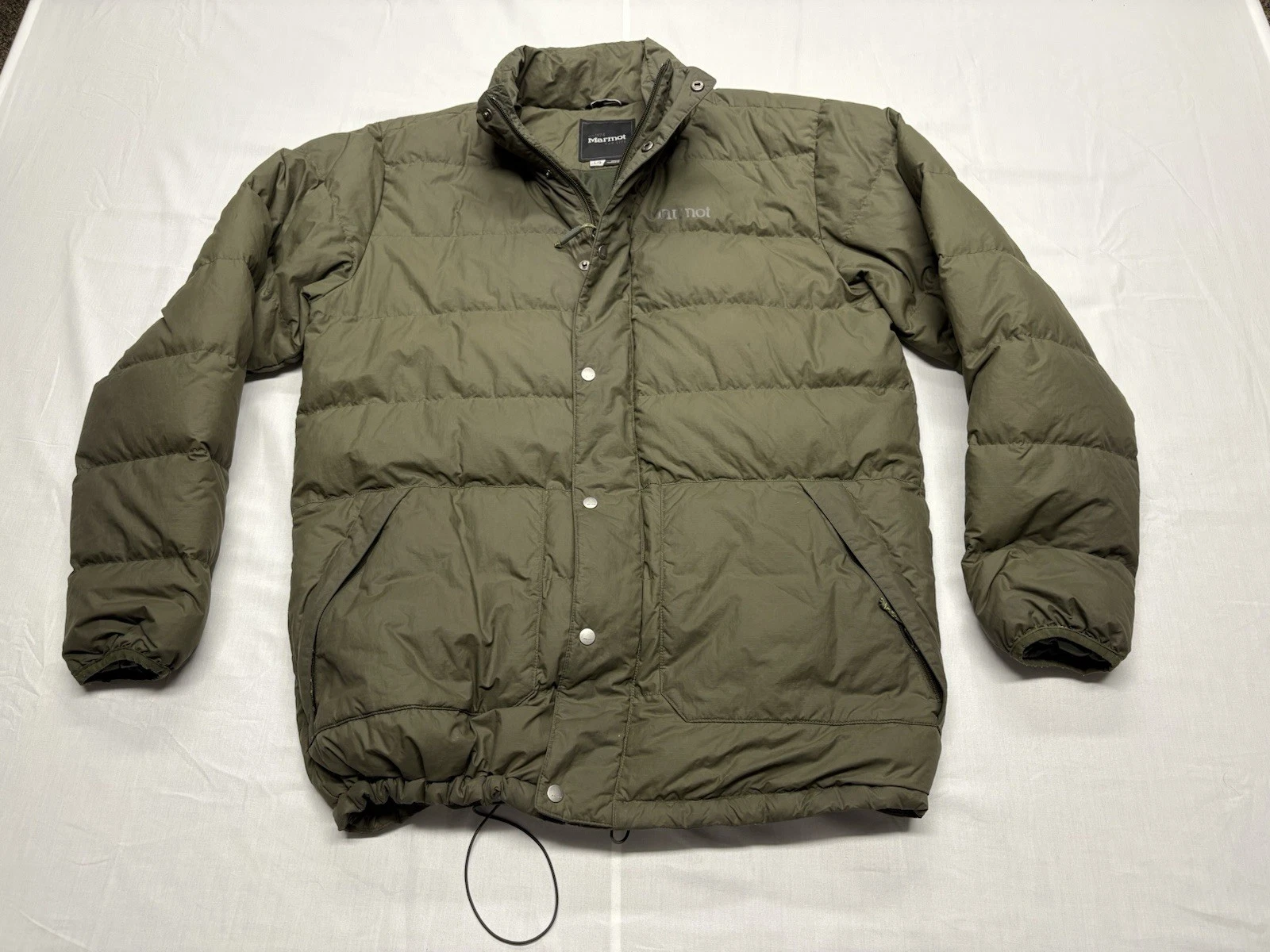 Marmot Winter Parka Olive Green Down 700 Fill Size Large