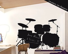Adesivi Murali Lavagna Adesiva Adesivo Wall Sticker Gioco Bimbi Batteria Musica