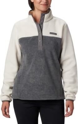 NWT Columbia Women's Benton Springs Snap Fleece Pullover Chalk Size M $80 EE453