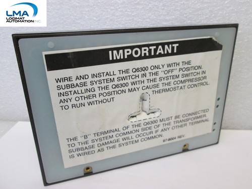 HONEYWELL Q6300A1085 SWITCH SUBBASE FOR HEAT PUMP THERMOSTAT T8300A - Imagen 2 de 2