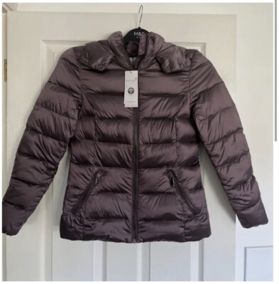 PER UNA M&S WOMENS DOWN FEATHER VIOLET PURPLE HOODED JACKET
